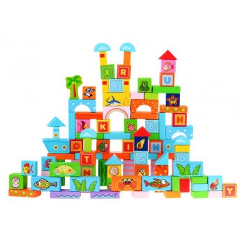 Zestaw drewnianych klocków 